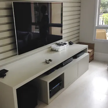 Projeto home theater sala pequena em São Paulo